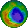 Antarctic ozone map for 2024-10-25